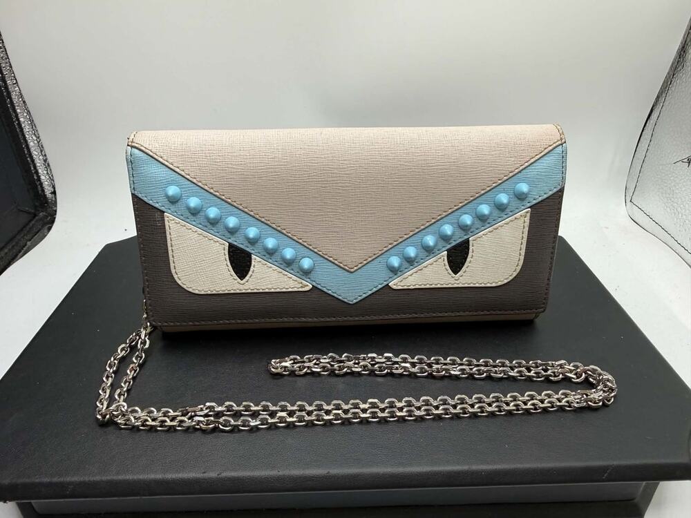 Fendi Vitello Elite Monster Eyes Wallet on Chain SPB-TS 369898